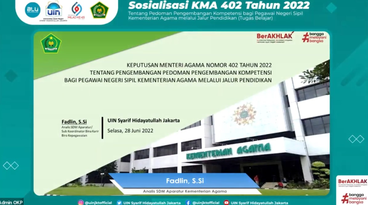 Sosialisasi Tugas Belajar Kementerian Agama 2022 KMA 402 Tahun 2022