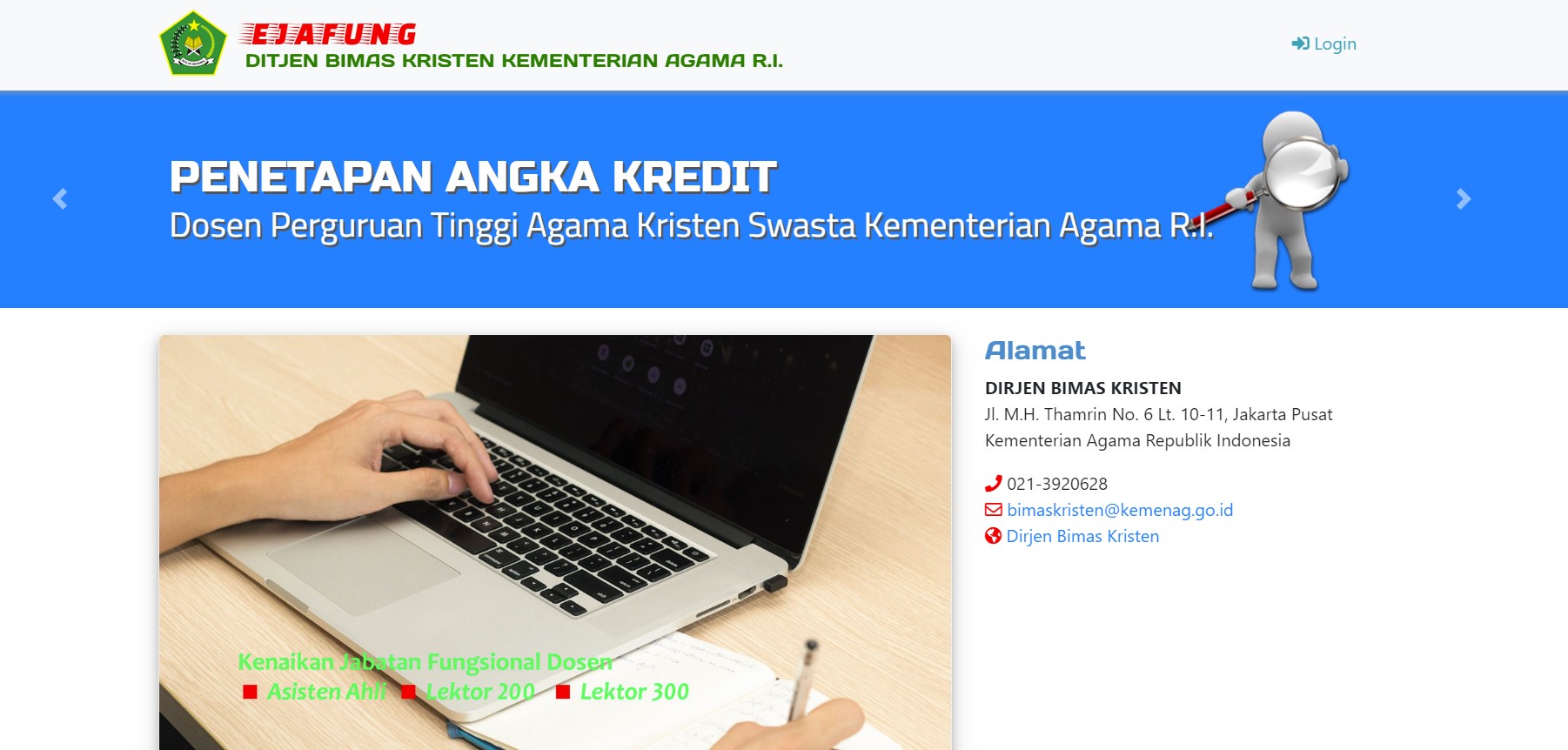 E-JAFUNG DITJEN BIMAS KRISTEN KEMENTERIAN AGAMA R.I.
