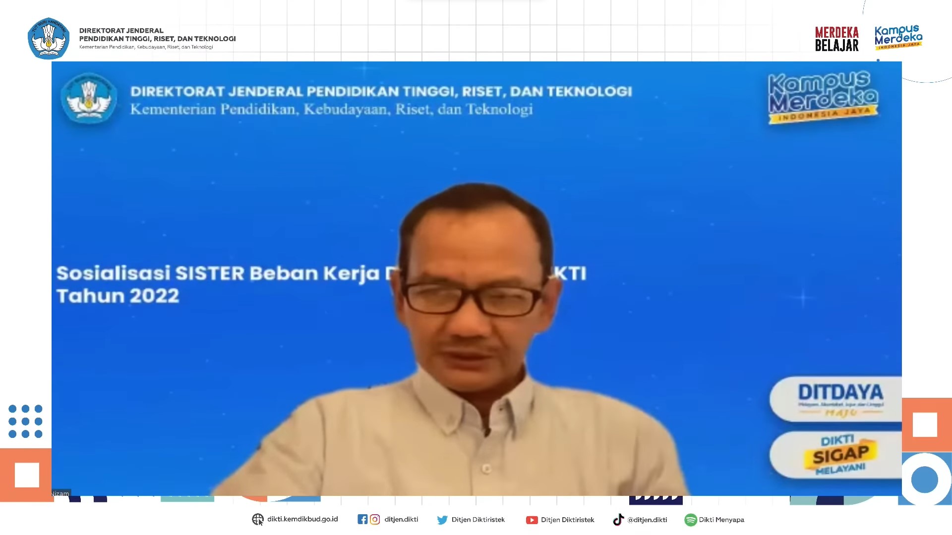 SOSIALISASI SISTER BEBAN KERJA DOSEN DAN PDDIKTI TAHUN 2022